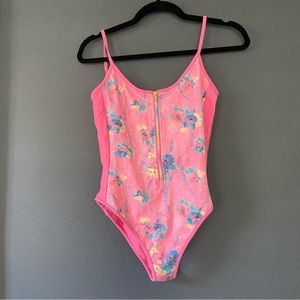 LOVE SHACK FANCY X beach riot small one piece womens floral nwot pink bikini
